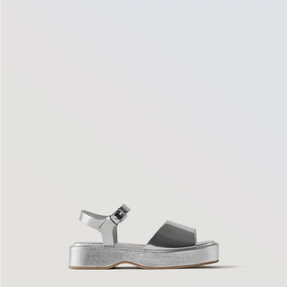 Silver Platform Sandals - Picture 1 of 1